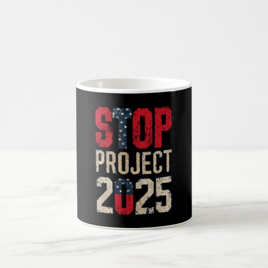 Stop Project 2025 Trump Biden Vintage Koffiemok (Center)