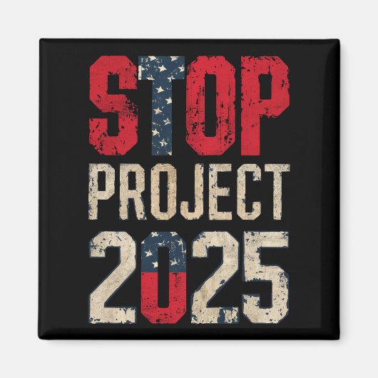 Stop Project 2025 Trump Biden Vintage Magneet (Voorkant)