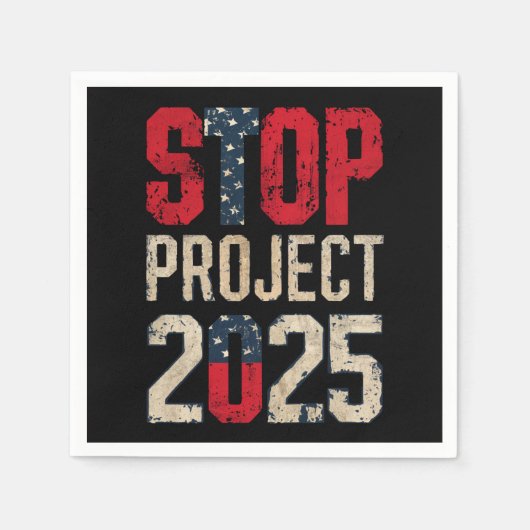 Stop Project 2025 Trump Biden Vintage Servet (Voorkant)