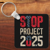 Stop Project 2025 Trump Biden Vintage Sleutelhanger (Voorkant)