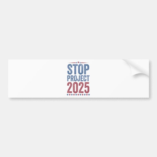 Stop Project 2025 Trump Harris Amerikaans Patriott Bumpersticker (Voorkant)