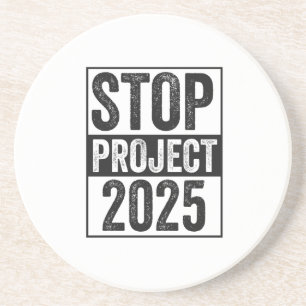 Stop Project 2025 Trump Harris Amerikaans Patriott Zandsteen Onderzetter