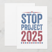 Stop Project 2025 Trump Harris Amerikaanse patriot Bedankkaart (Voorkant / Achterkant)