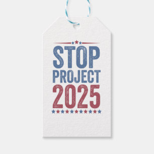 Stop Project 2025 Trump Harris Amerikaanse patriot Cadeaulabel