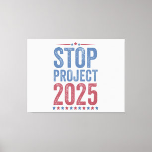 Stop Project 2025 Trump Harris Amerikaanse patriot Canvas Afdruk