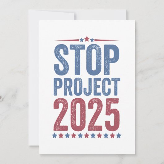 Stop Project 2025 Trump Harris Amerikaanse patriot Kaart (Voorkant)
