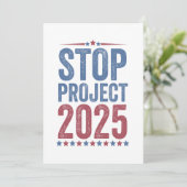 Stop Project 2025 Trump Harris Amerikaanse patriot Kaart (Staand voorkant)