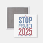 Stop Project 2025 Trump Harris Amerikaanse patriot Magneet (Voorkant / Achterkant)