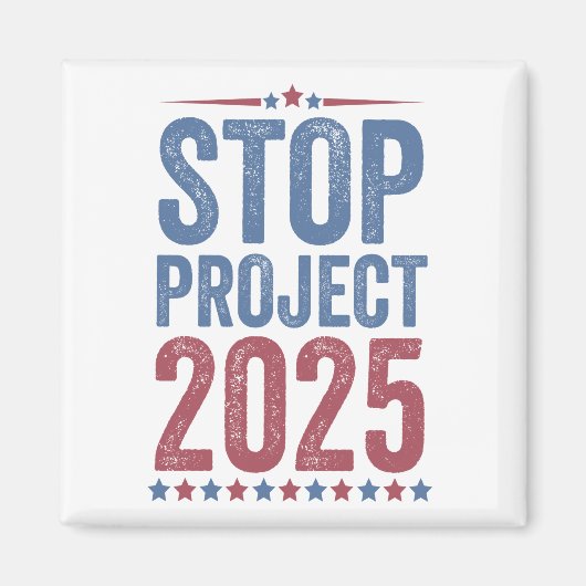Stop Project 2025 Trump Harris Amerikaanse patriot Magneet (Voorkant)