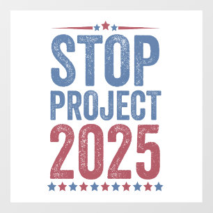Stop Project 2025 Trump Harris Amerikaanse patriot Raamsticker