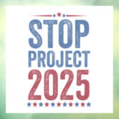 Stop Project 2025 Trump Harris Amerikaanse patriot Raamsticker (Vel 3)