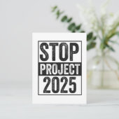 Stop Project 2025 Trump Harris Amerikaanse patriot Uitnodiging Briefkaart (Staand voorkant)