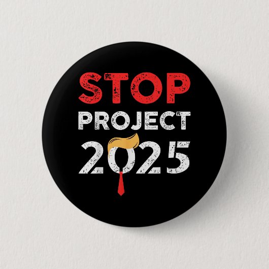 Stop Project 2025 Trumps Project tegen Trump Ronde Button 5,7 Cm (Voorkant)