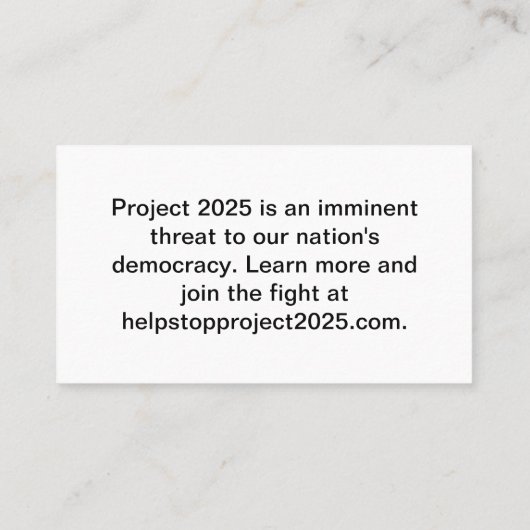 STOP Project 2025 Visitekaartje (Achterkant)