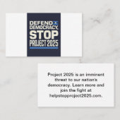 STOP Project 2025 Visitekaartje (Voorkant / Achterkant)