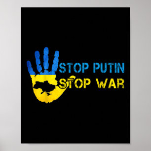 Stop Putin Stop Oorlog Steun Oekraïne Ik Sta Aan U Poster