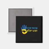 Stop Putin Stop War Support Ukraine I Stand With U Magneet (Voorkant / Achterkant)
