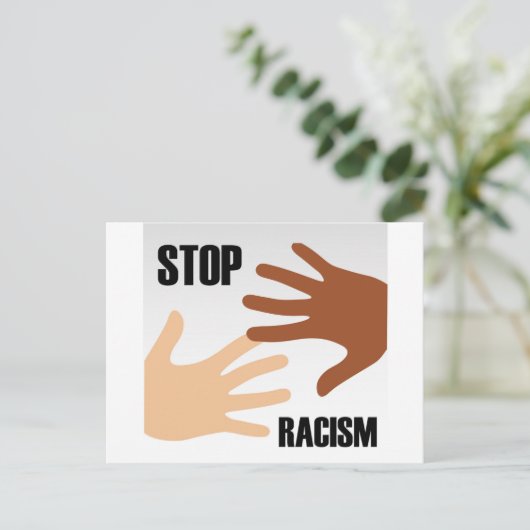 Stop racisme briefkaart (Staand voorkant)