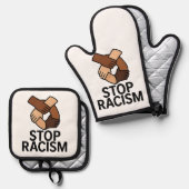 Stop racisme ovenwant & pannenlap set (Voorkant / Achterkant)