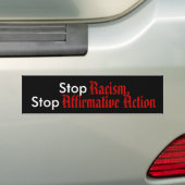 Stop Racisme, Stop Positieve Discriminatie Bumpersticker (Op auto)