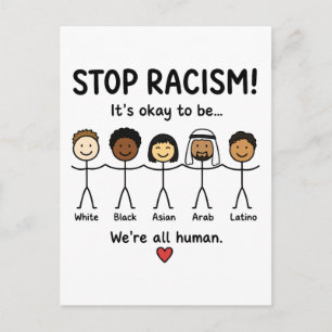 Stop racisme we zijn allemaal mensen briefkaart