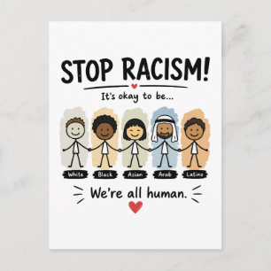 Stop racisme we zijn allemaal mensen briefkaart