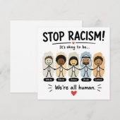 Stop racisme we zijn allemaal mensen kaart (Voorkant / Achterkant)