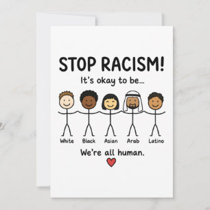 Stop racisme we zijn allemaal mensen kaart