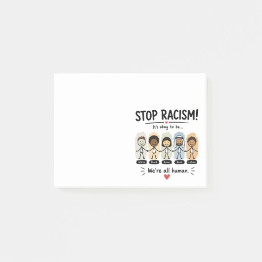 Stop racisme we zijn allemaal mensen post-it® notes (Voorkant)