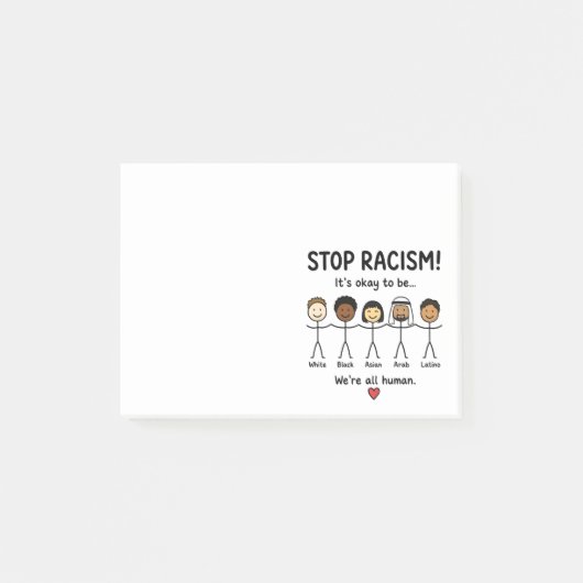 Stop racisme we zijn allemaal mensen post-it® notes (Voorkant)