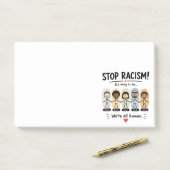 Stop racisme we zijn allemaal mensen post-it® notes (Op bureau)