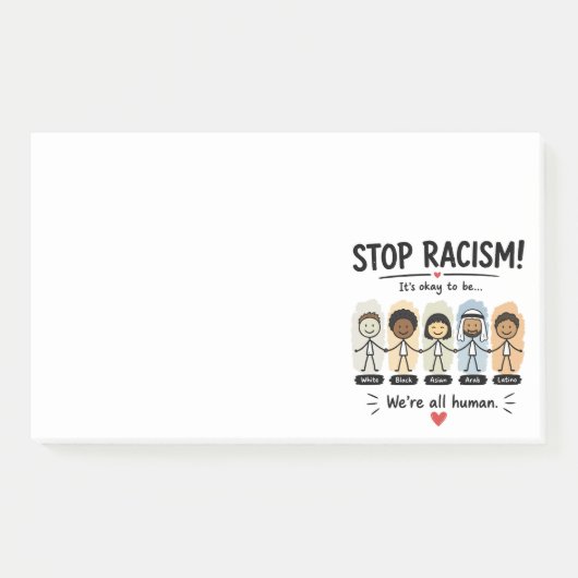 Stop racisme we zijn allemaal mensen post-it® notes (Voorkant)