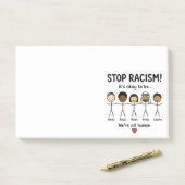 Stop racisme we zijn allemaal mensen post-it® notes (Op bureau)