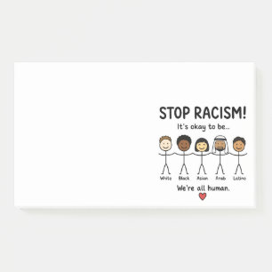 Stop racisme we zijn allemaal mensen post-it® notes