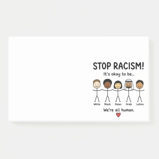 Stop racisme we zijn allemaal mensen post-it® notes (Voorkant)