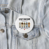 Stop racisme we zijn allemaal mensen ronde button 7,6 cm (In situ)