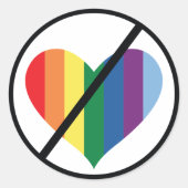 Stop Rainbow Love Ronde Sticker (Voorkant)