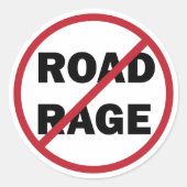 Stop Road Rage Ronde Sticker (Voorkant)