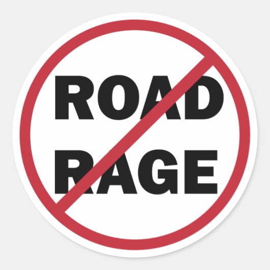 Stop Road Rage Ronde Sticker (Voorkant)