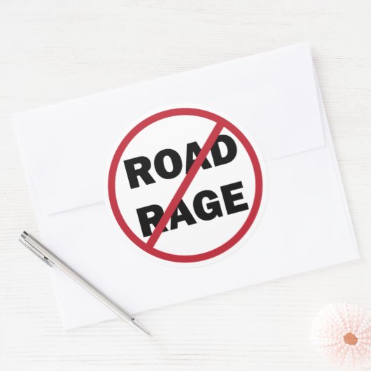 Stop Road Rage Ronde Sticker (Envelop)