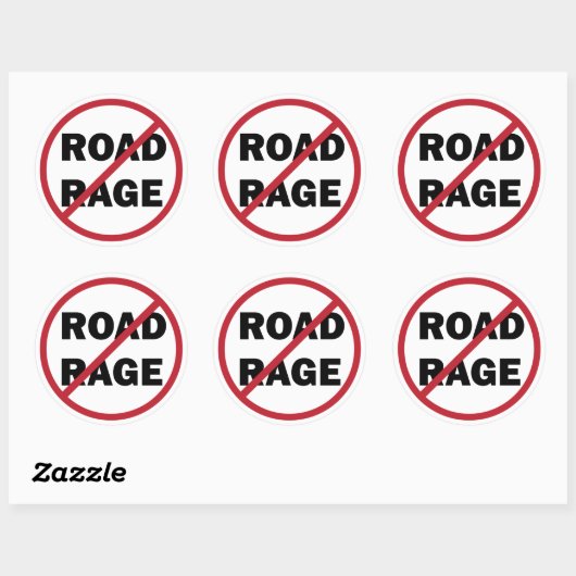 Stop Road Rage Ronde Sticker (Vel)