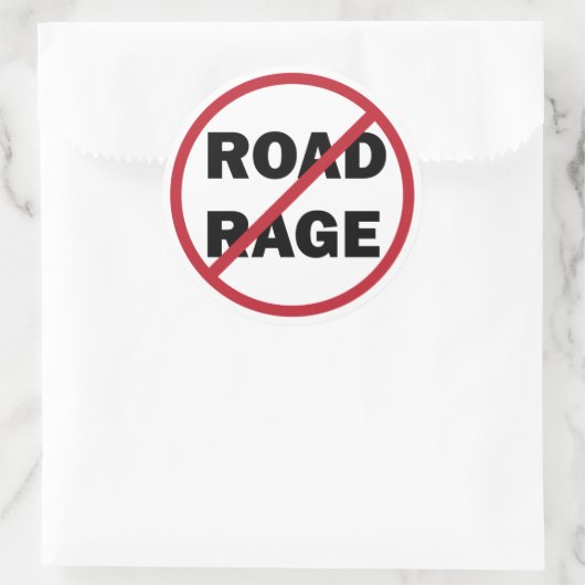 Stop Road Rage Ronde Sticker (Tas)