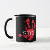 STOP" Rode Handafdruk Mok - Krachtige Protest Mok, (Links)