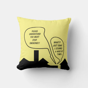 Stop roken Ironic Black Monochrome Cartoon Kussen