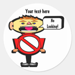 Stop! rood waarschuwingsbord ronde sticker