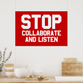 stop samenwerken en luister poster (Keuken)