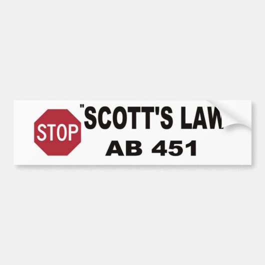 STOP SCOTT'S WETTELIJKE BUMPERSTICKER (Voorkant)