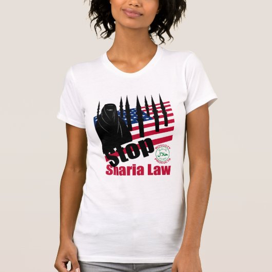 STOP SHARIA LAW (VS) T-SHIRT (Voorkant)