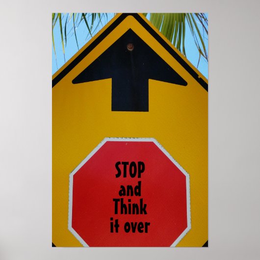 STOP Sign and Arrow Photographic Poster (Voorkant)