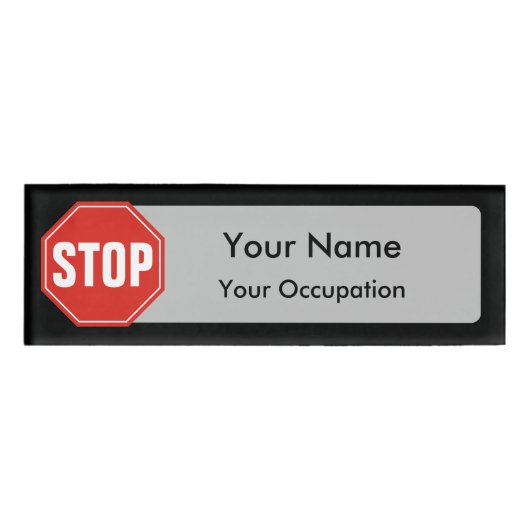 STOP Sign Name Tag (Voorkant)